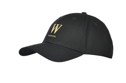 WAHLSTEN HETTA LOGO CAP, BLACK MED GOLDEN COLOR LOGO